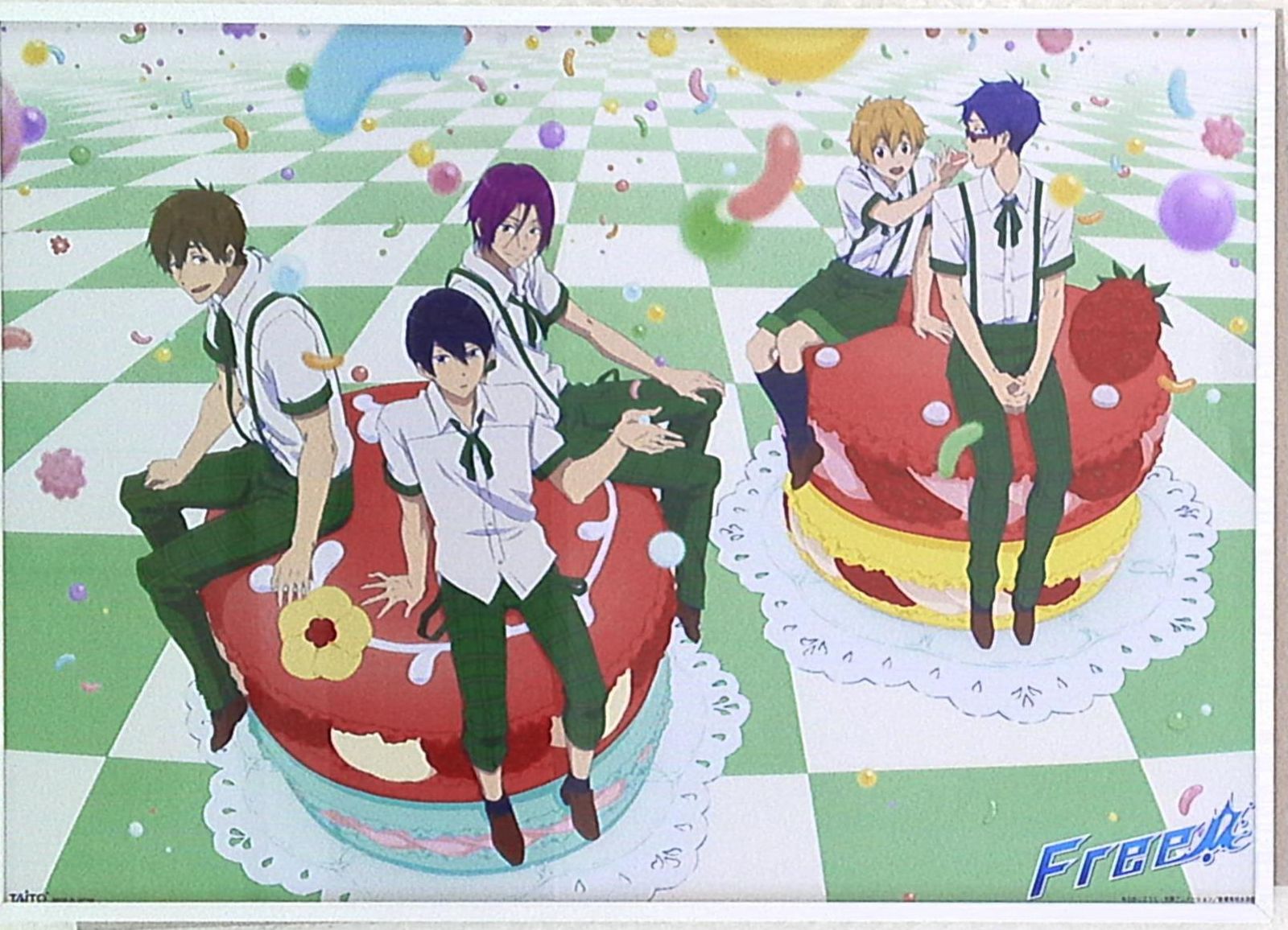 タイトー クジ本舗 フリー スイートマカロン Wハッピー賞描下し額入りポスター 抽プレ