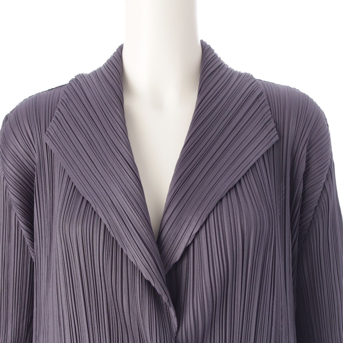 プリーツプリーズ イッセイミヤケ ロングカーディガン 長袖 羽織 春 パープル 美品】PLEATS PLEASE プリーツプリーズ イッセイミヤケ ロング