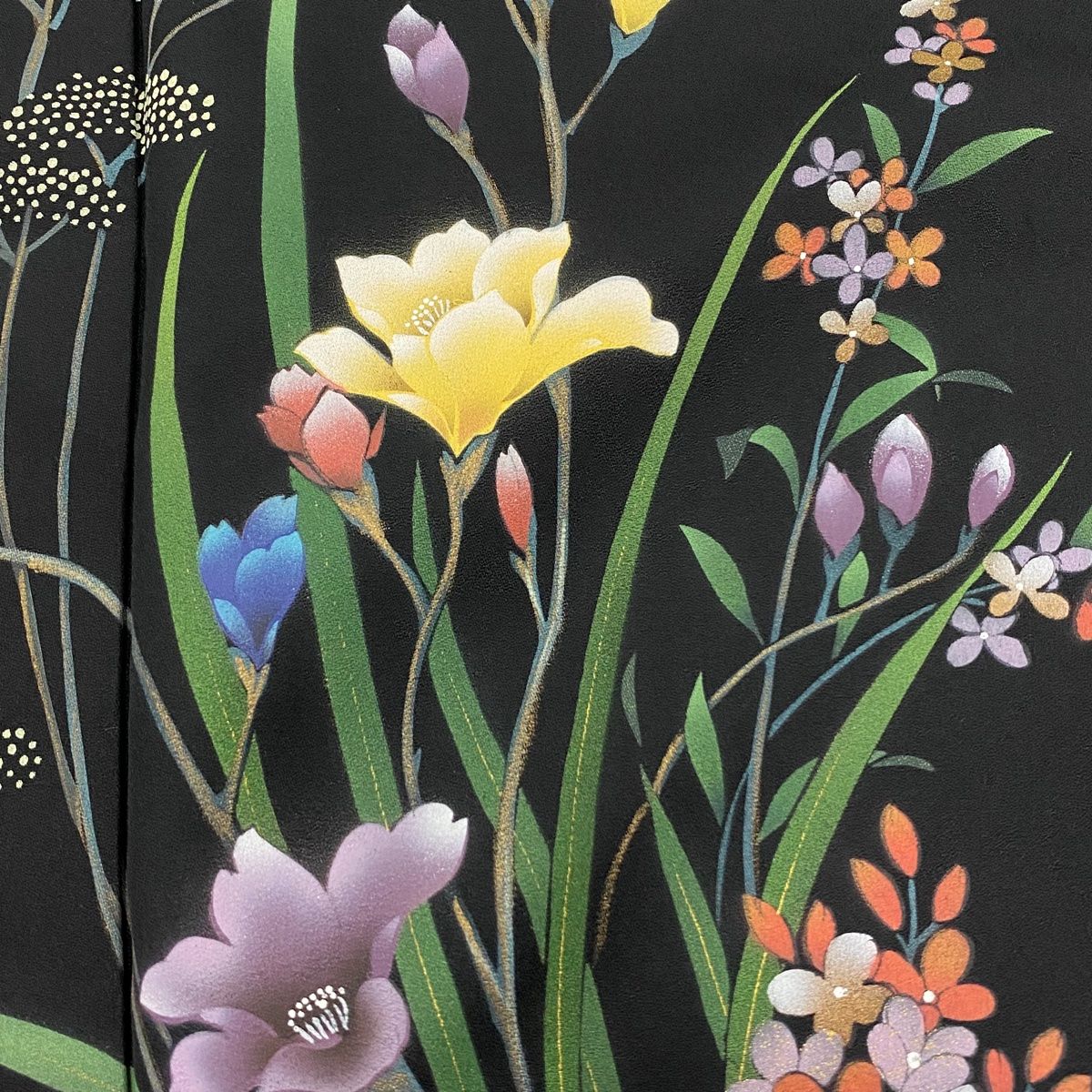 ★専用★未使用品 訪問着 枝花 くすみ紫 枝花 綸子 金彩 身丈162.0cm 中古）振袖 紫地 金彩 雪輪 花柄 金通し フォーマル 袷 M【身丈