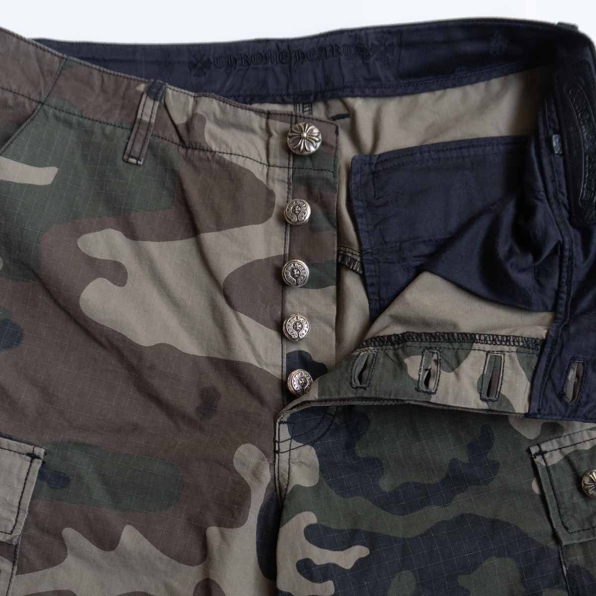最高級】CHROME HEARTS【CAMO CARGO PANTS】33 クロスパッチ付きカモ柄  