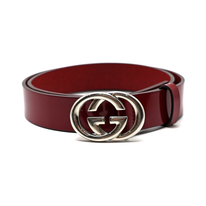 楠本質店|元住吉 グッチ|GUCCI 170855 インターロッキング レッド エナメル シルバー金具 サイズ 穴中85cm-W3.0cm メンズ