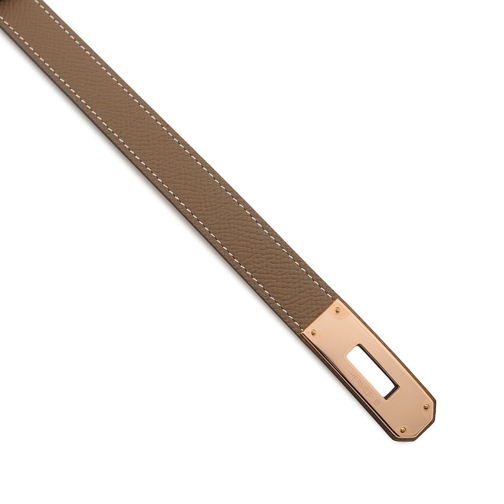 【新品未使用】エルメス　ケリーベルト18　エトゥープ　ピンクゴールド金具　B刻印 エルメス ケリーベルト18 エトゥープ/ピンクゴールド金具