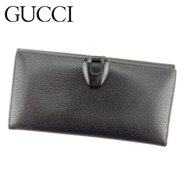 希少 グッチ Wホック Gマーク 折り財布 長財布 クリップ レザー ブラック グッチ 長財布 Wホック 財布 Gマーク ブラック シルバー レザー GUCCI
