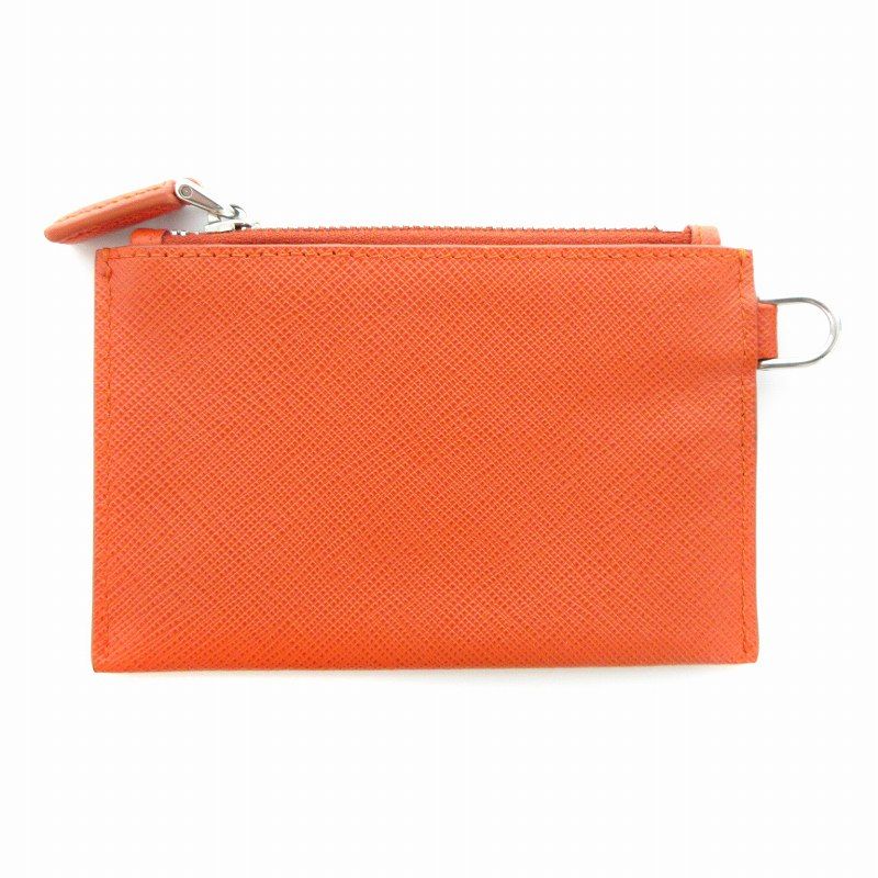 プラダ PRADA 財布 ウォレット コインケース 小銭入れ ロゴ オレンジ /AE