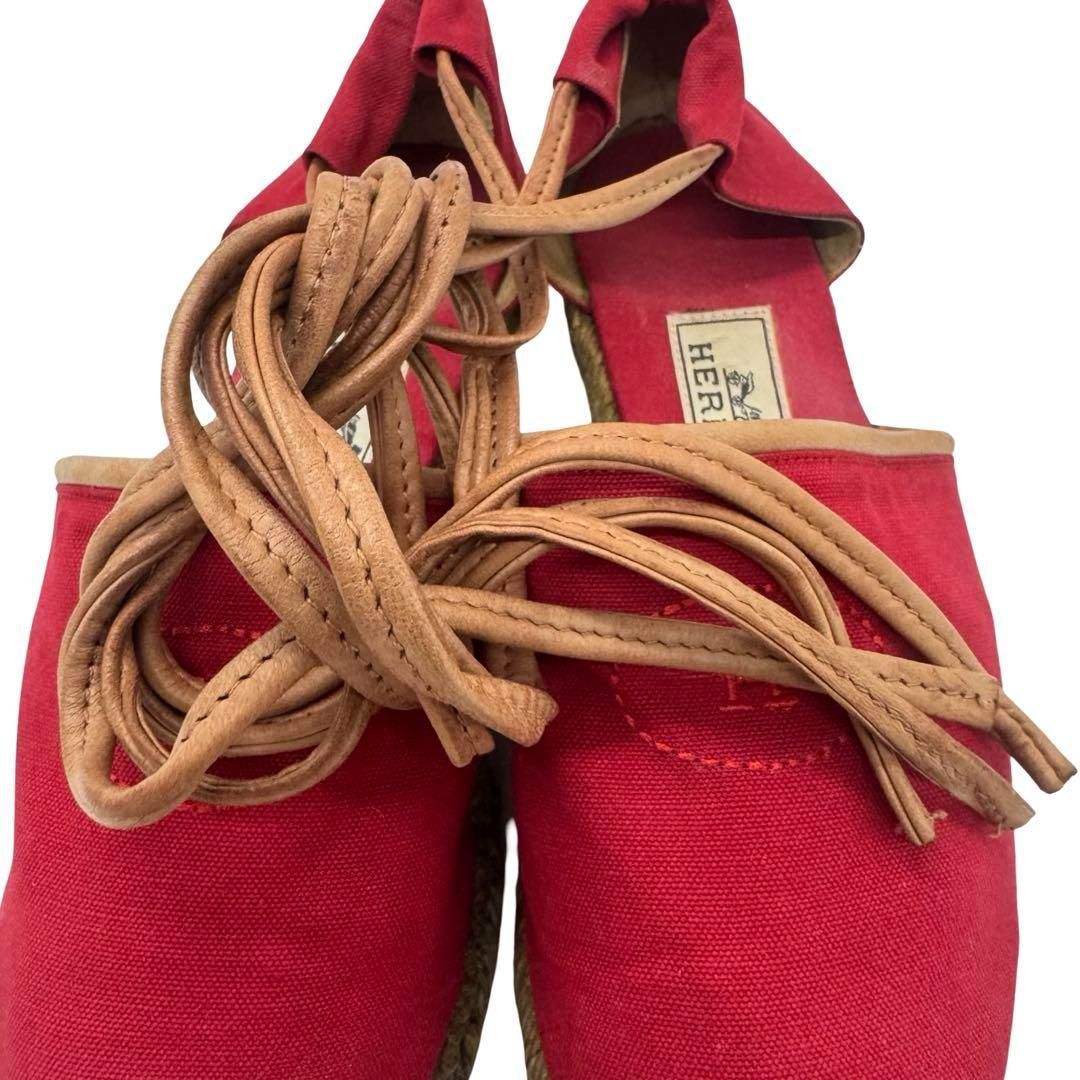 レースアップ フラットシューズ