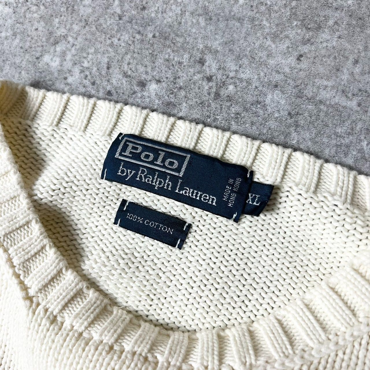 90s POLO RALPH LAUREN コットン ニット セーター XL / 90年代 