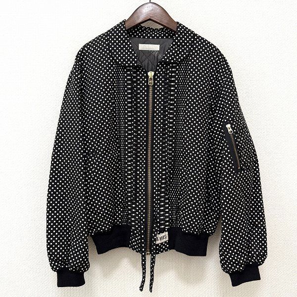 wnc ピンクハウス PINKHOUSE ブルゾン 黒 白 ドット 中綿 ジップアップ レディース 966721