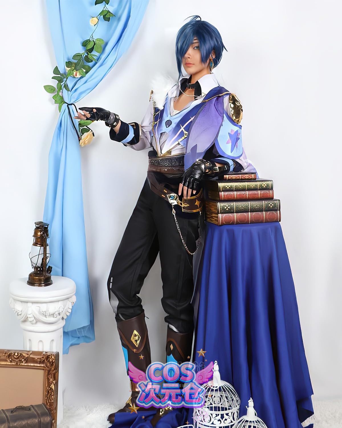 ガイア ウィッグ付き 神併 ガイア コスプレ ウィッグ付き 騎兵隊長 原神 コスプレ衣装 フルセット コスチューム 大人用 仮装 文化祭 Genshin Kaeya Alberi