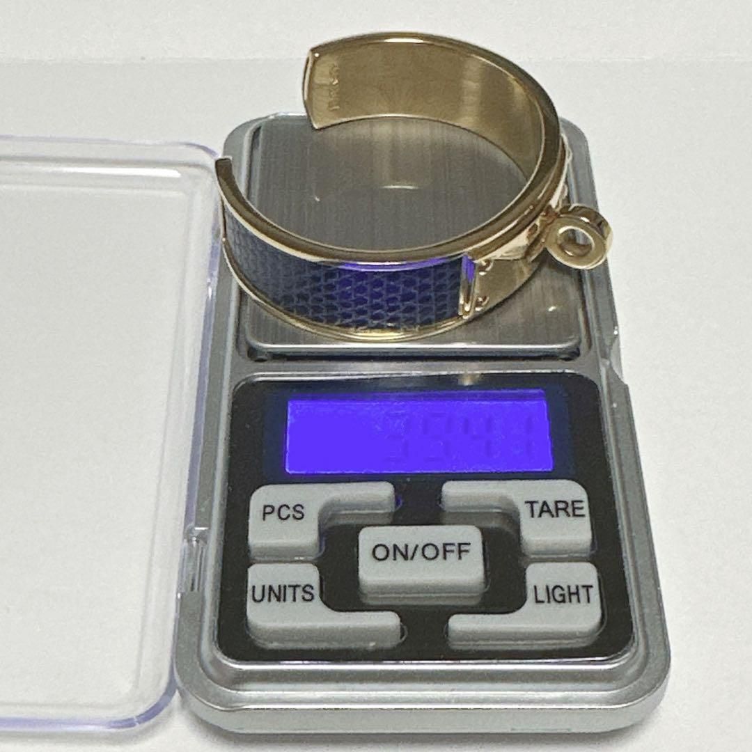 美品 HERMES エルメス リザード ケリーバングル ブレスレット ブルー