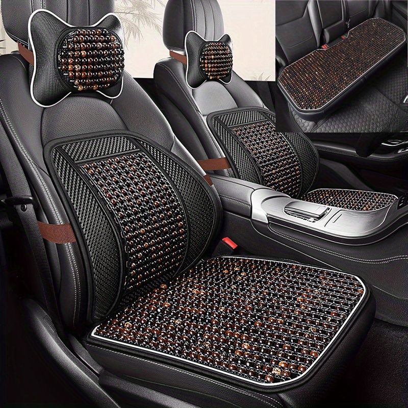 新しいボーディビーズカーシートクッションセット - 快適 涼しい 通気性のある スタイリッシュな夏のシートカバー 手洗いまたは専門の乾燥クリーニングの手順 さまざまな車のモデルに適しています シートカバークッション