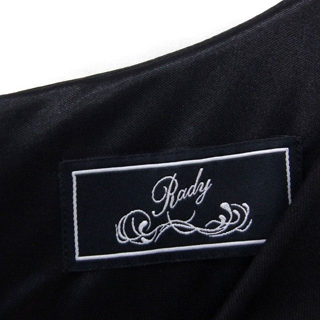 レディ Rady ビジュー装飾 ワンピース ドレス 5分袖 ミニ 無地 S
