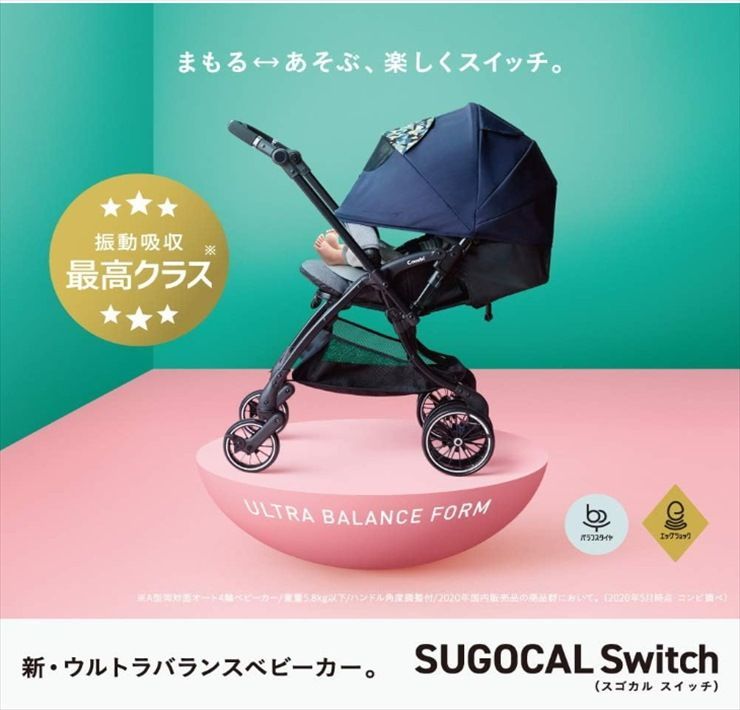スゴカルSwitch エッグショック XL ラグーンネイビー コンビ ハイシート53cm 生後1ヶ月～ クリーニング済み A3615964