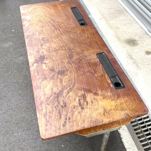 ビンテージ デスク 学習机 北欧 スクールデスク 天然木＋アイアン