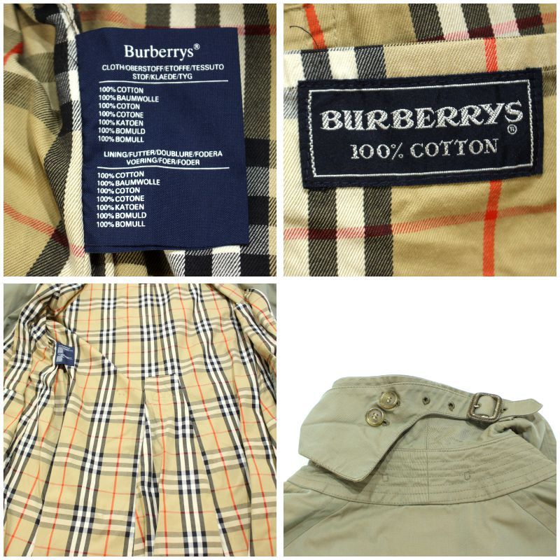 90s vintage BURBERRY 玉虫 コットン トレンチコート メンズ XL