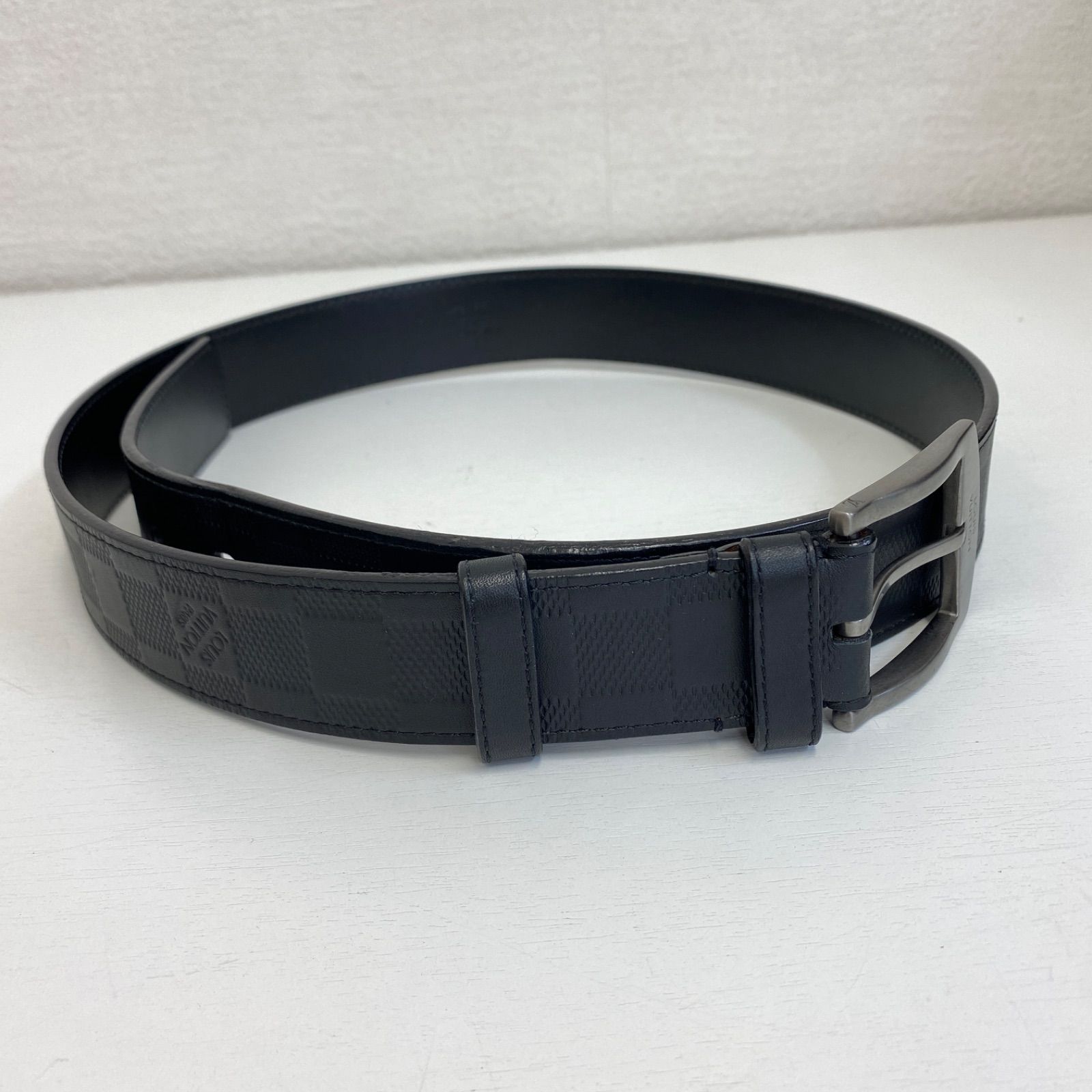❤ LOUISVUITTON ルイヴィトン ダミエアンフィニ オニキス メンズ ベルト サンチュール デトロイト シルバー金具 M9707