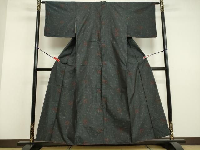 平和屋着物○上質な紬 十字絣文様 正絹 逸品 DAAV1472tw