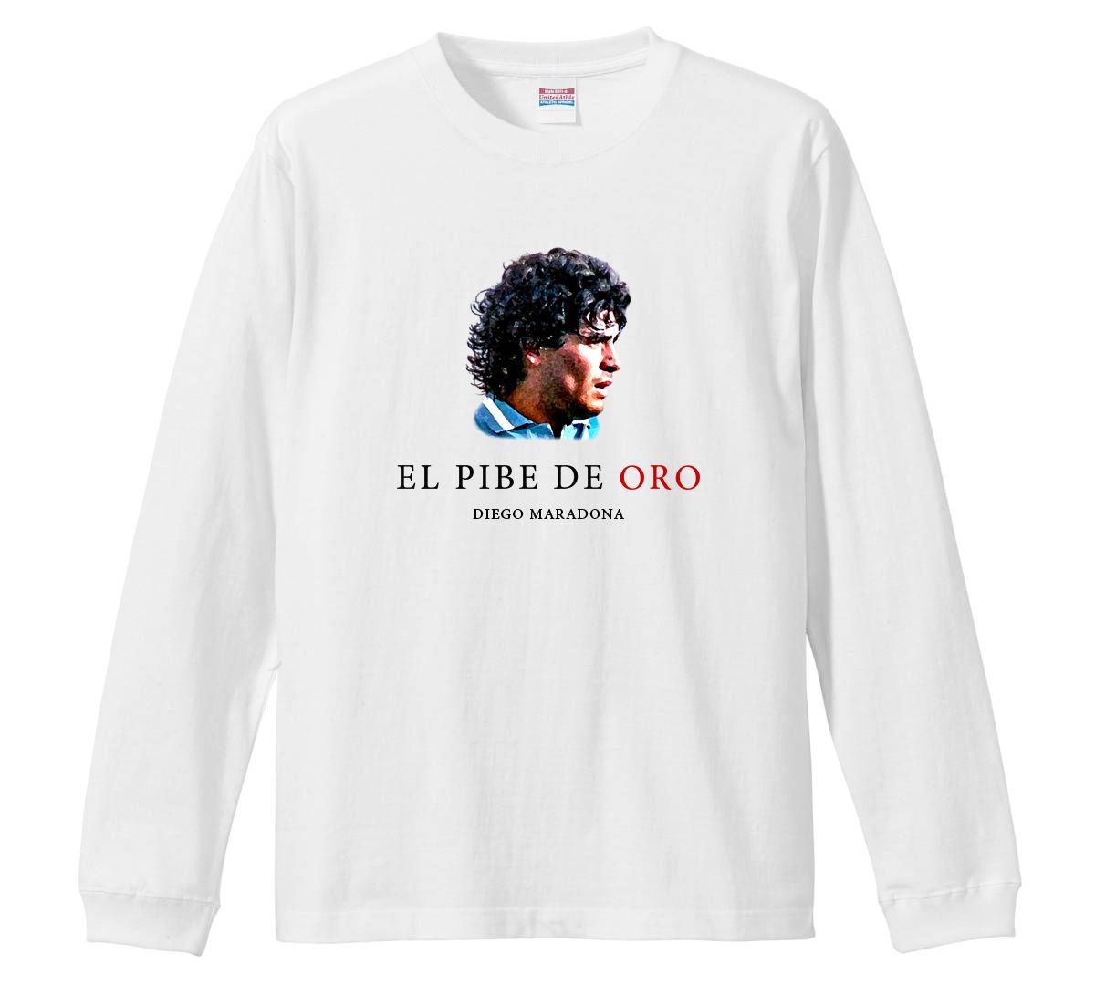 超レア ディエゴマラドーナ ナポリ入団会見時 着用モデル Tシャツ ディエゴ・マラドーナ イラスト ロングTシャツ - メルカリ