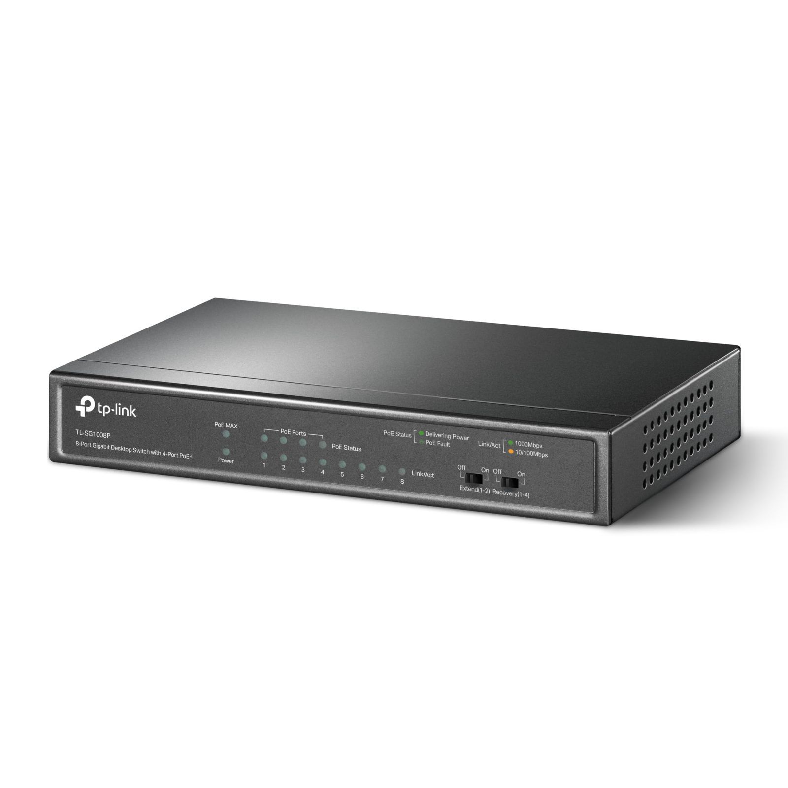 4.) 4*PoE+ 64W/4 GE ポート_単品 TP-Link アンマネージPoEスイッチ ギガ対応 8ポート(4ポートPoE) 無償 スイッチングハブ TL-SG1008P