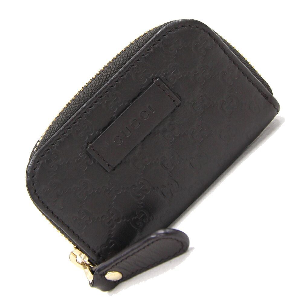 グッチ コインケース マイクロ グッチシマ 449896 ブラウン レザー  