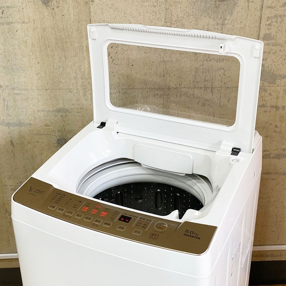 関東一円送料無料】2021年製 ヤマダセレクト 全自動洗濯機 YWM-TV80G1 