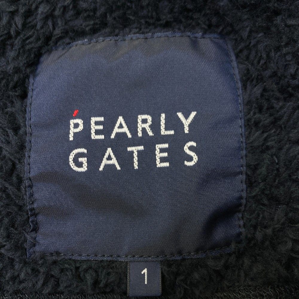 PEARLY GATES レディース　ボアジップ　ベスト サイズ：1 PEARLY GATES パーリーゲイツ ボアジップベスト ネイビー系