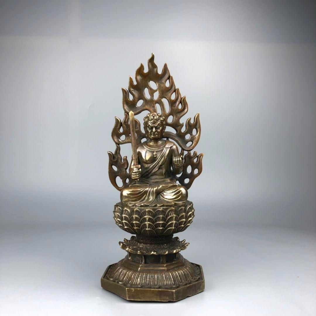 不動明王 彫刻 仏教工芸品 極上彫 倶利伽羅不動明王立 Amazon.co.jp