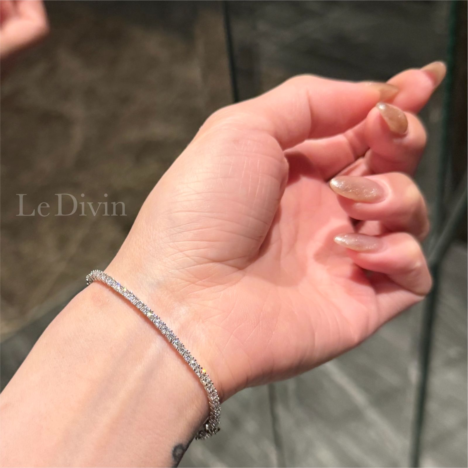 2mm人工ダイヤモンド テニスブレスレットS925プラチナ加工 金アレ対応 2mm／16cm 人工ダイヤモンド テニスブレスレットS925プラチナ