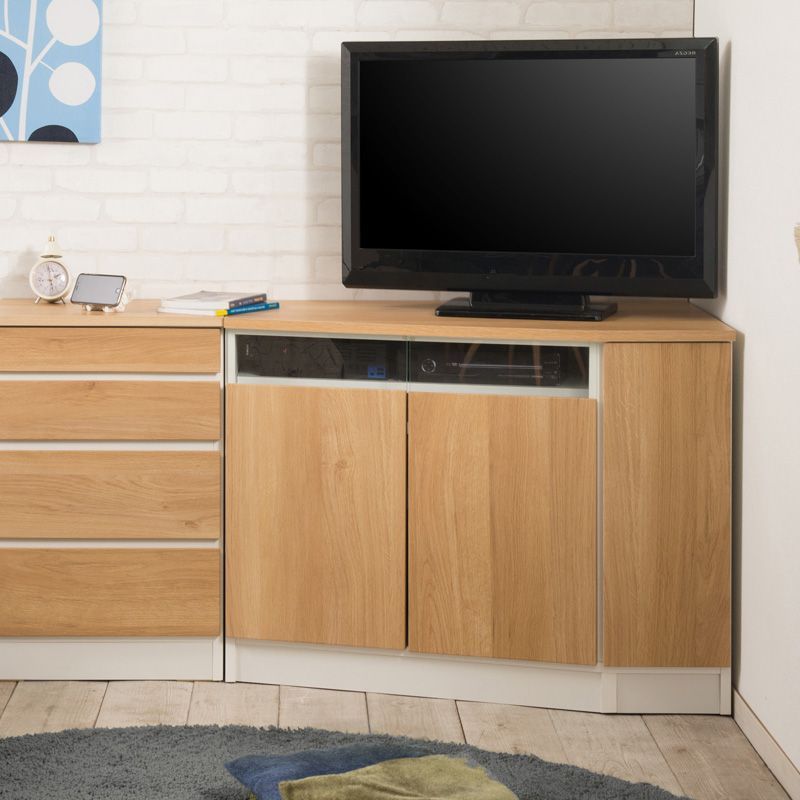 gym ジムシリーズ コーナーテレビボード幅99.5ｃｍ 右壁付けタイプ コーナーキャビネット 引出し 引き出し 北欧 おしゃれ 木製 ガラスキャビネット ラック 棚 テレビ台 TVボード テレビボード 幅100 ハイタイプ