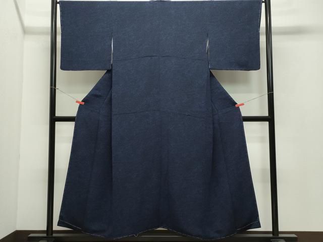 平和屋着物□上質な小紋 型染め 風景文 鬼しぼ縮緬 正絹 逸品