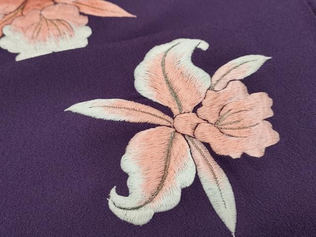 平和屋着物●洗える最高級着物　＜英＞はなぶさ謹製　色留訪問着　総刺繍　舞花文　金糸　CAAS0180th 平和屋着物○洗える最高級着物 ＜英＞はなぶさ謹製 色留訪問着 総刺繍