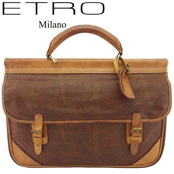 ETRO エトロ ボストンバッグ ペイズリー柄 ロック付き ブラウン ETRO エトロ ボストンバッグ ペイズリー柄 ロック付き ブラウン