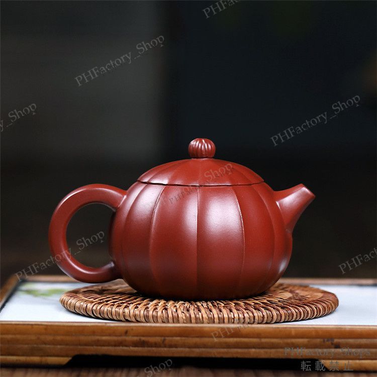 手作り 中国茶器 紫砂急須 朱泥南瓜形 - メルカリ