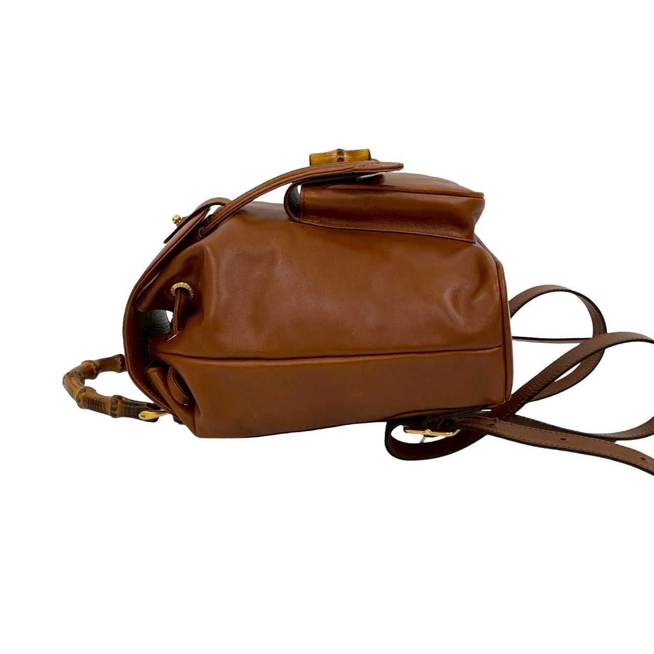美品✨オールドグッチ リュックサック バックパック バンブー スエード 茶 極美品 GUCCI グッチ オールドグッチ ヴィンテージ クロコダイル