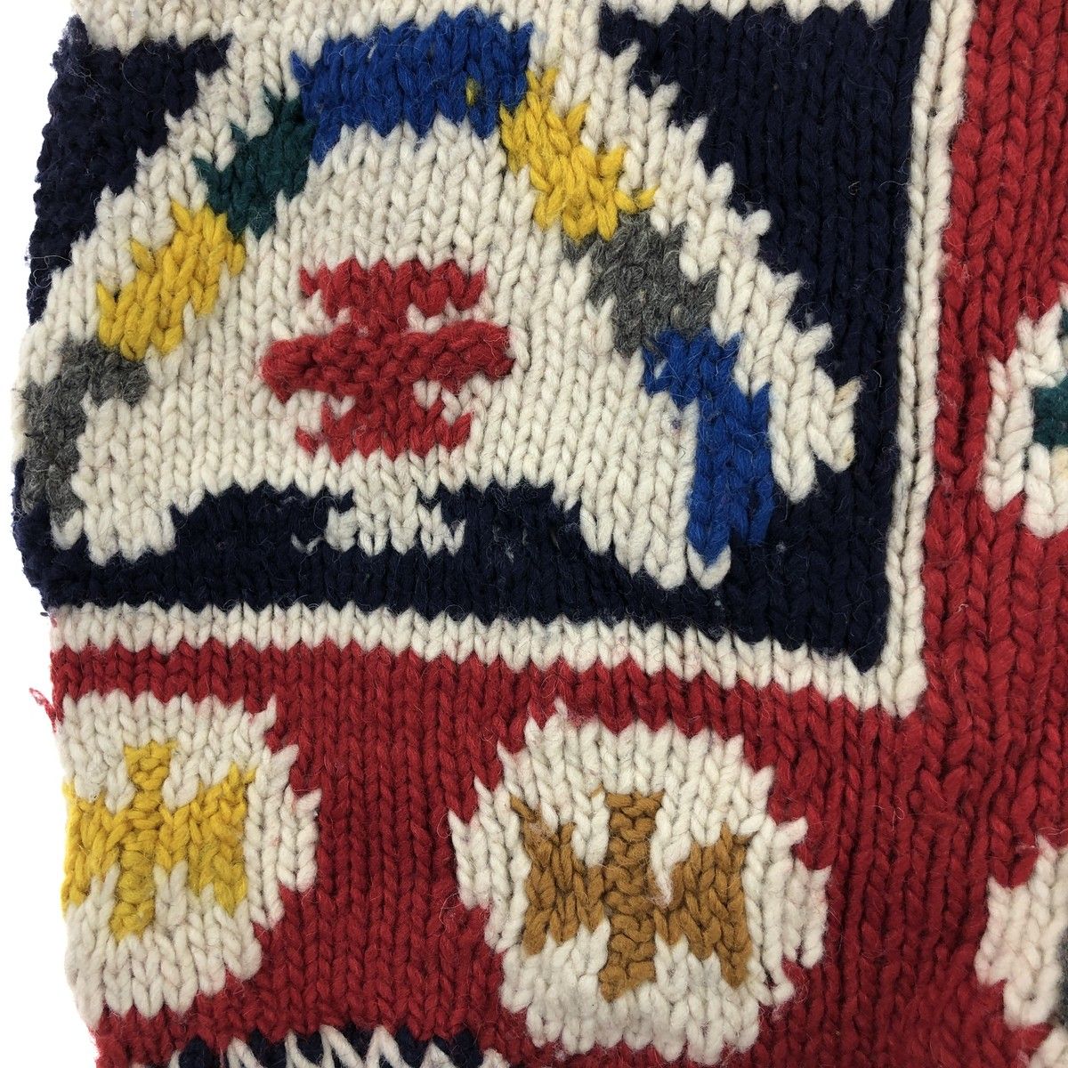 古着 PACHAMAMA 総柄 ネイティブ柄 エクアドルニットカーディガン