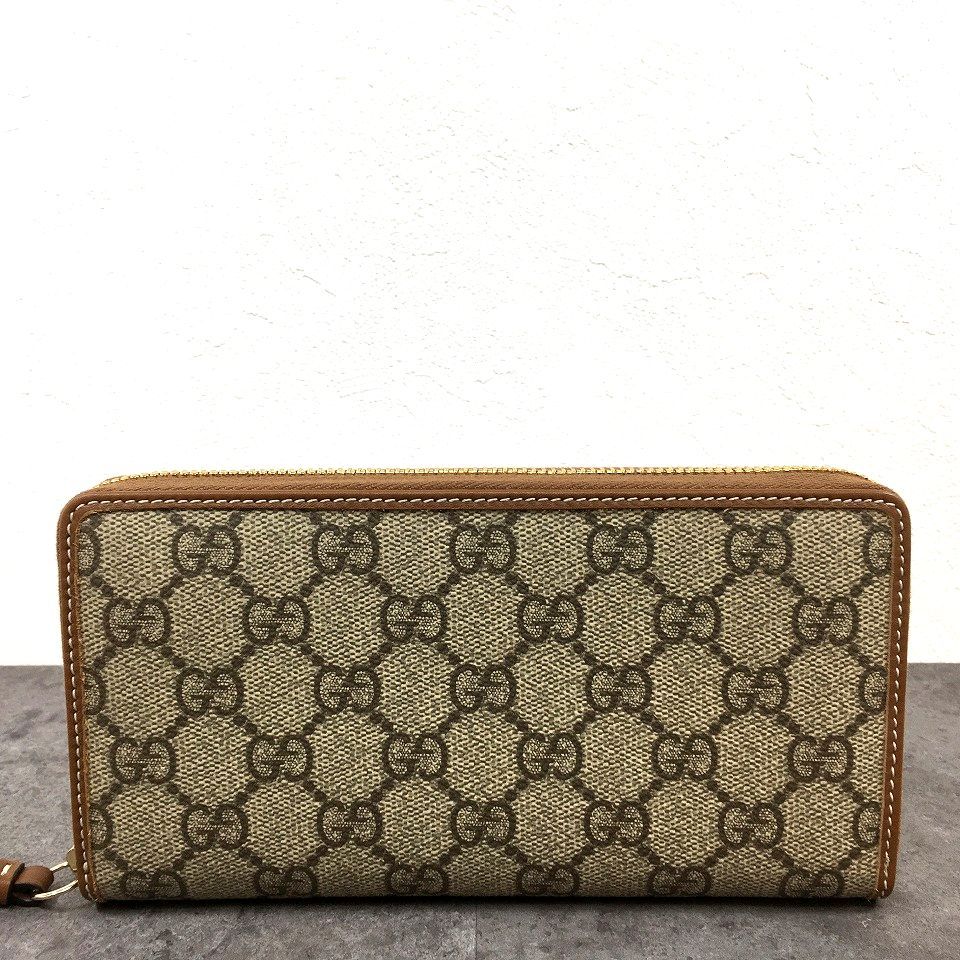 171 み GUCCI ジップウォレット 819122 ベージュ ブラウン