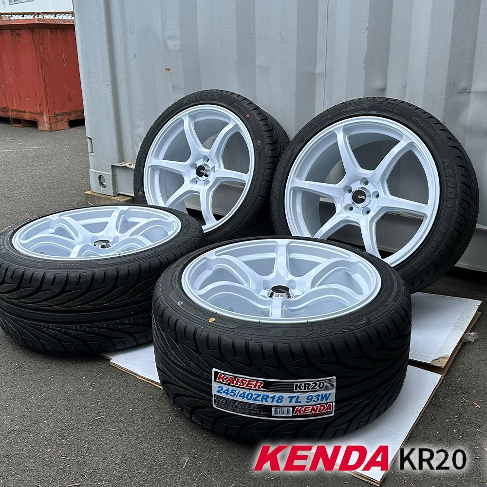 トヨタ 86 スバル BRZ 18インチ タイヤホイールセット 4本セット ケンダ KENDA KR20 225/40R18 235/40R18  Acht6 アハト6 走り系 ホワイトホイール - メルカリ