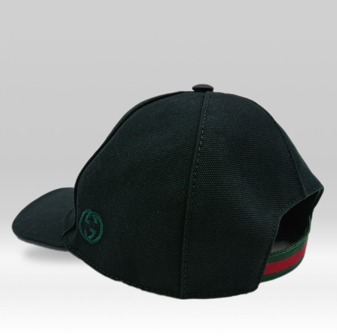 極美品】GUCCI グッチ キャップ GGキャンバス ブラック Sサイズ 57cm 