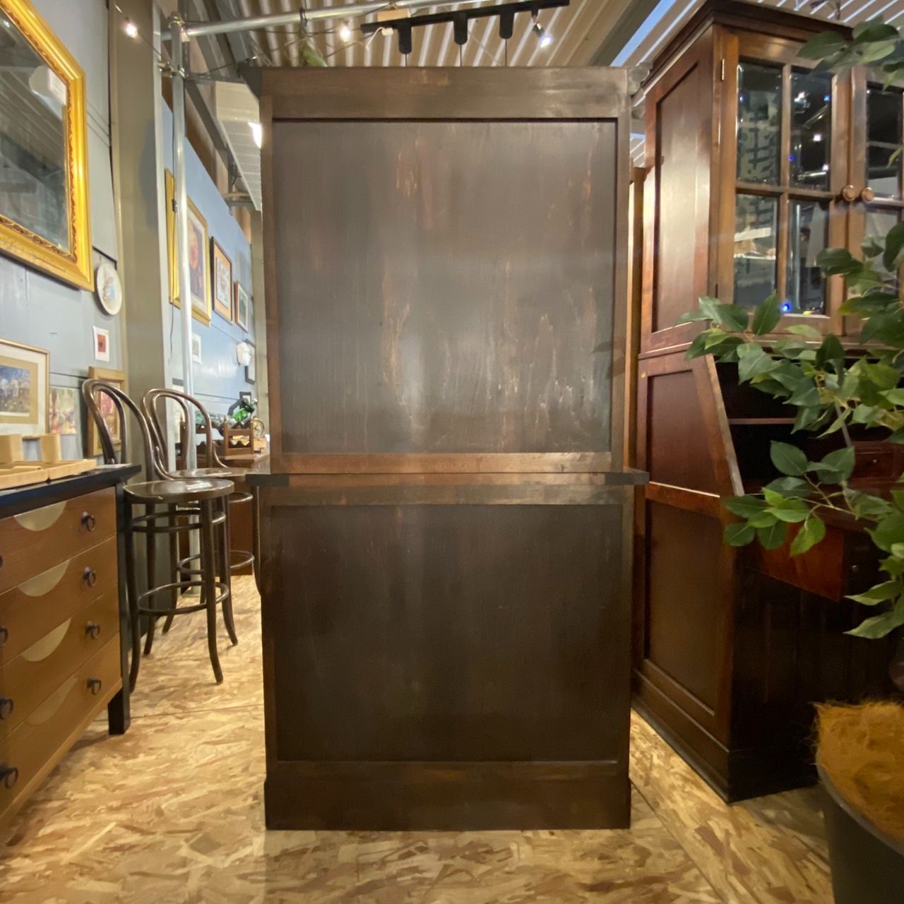 松本民芸家具58型ミズメザクラ無垢材食器棚キッチンボード/カップボード