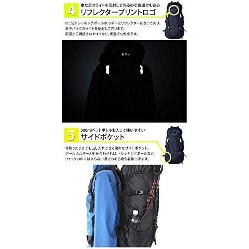 登山 リュック 大容量 60L テフロン加工ではっ水・防汚 リュックサック