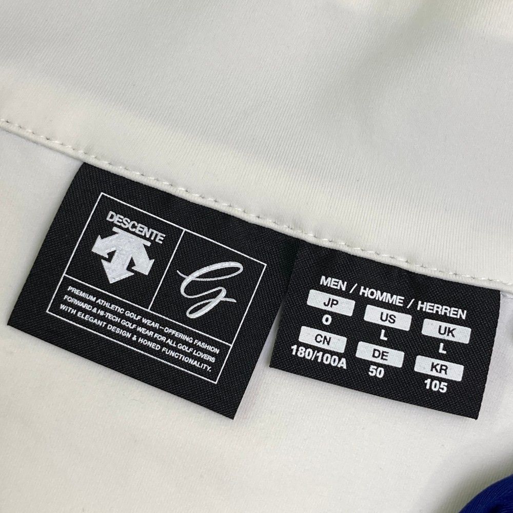 サイズ：O DESCENTE GOLF デサントゴルフ  ハーフジップ 長袖Tシャツ バイカラー ブルー系 [240101443807] ゴルフウェア メンズ ストスト DESCENTE GOLF デサントゴルフ ハーフジップ 長袖Tシャツ バイ