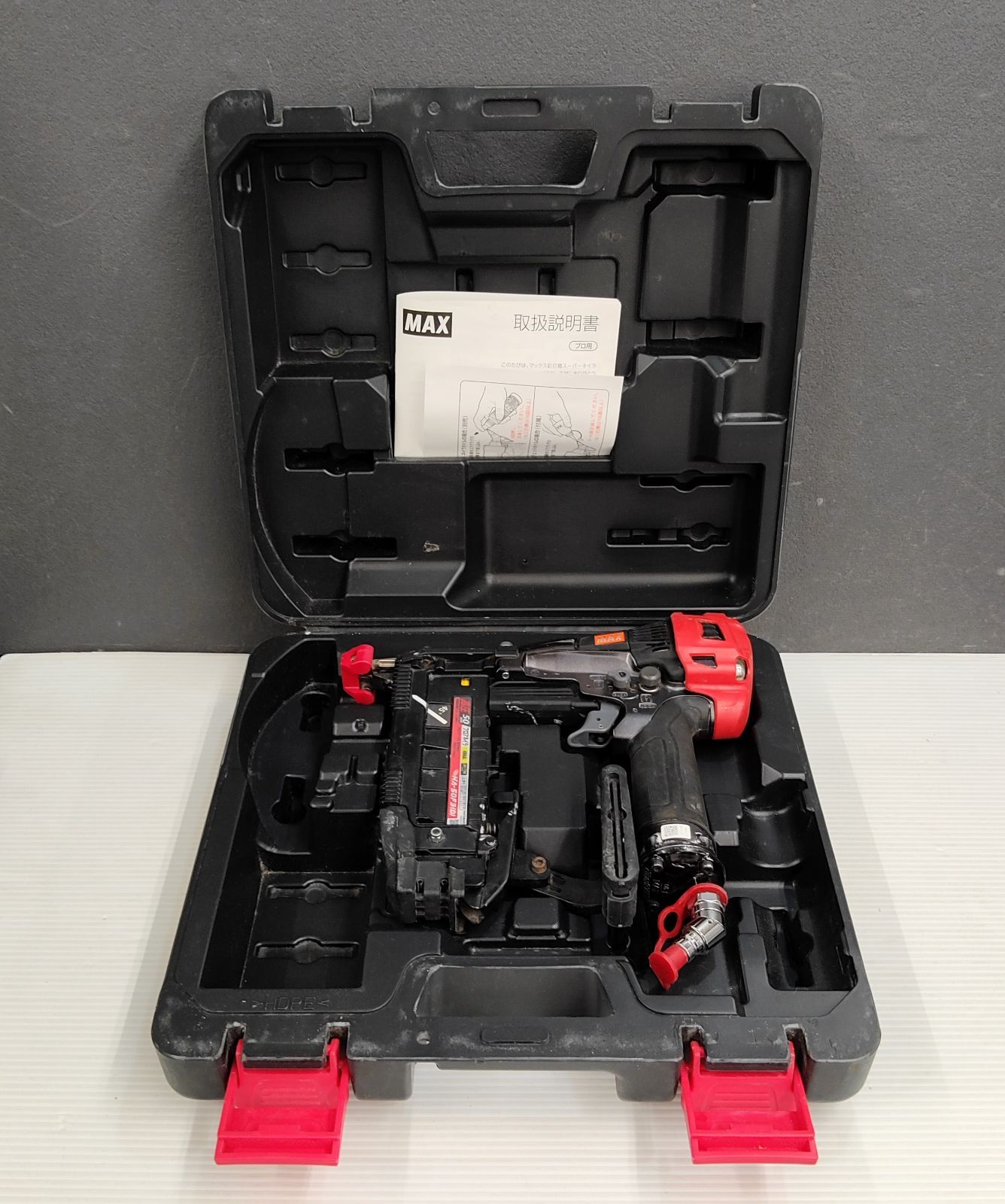 ジャンク品 エア漏れあり MAX 高圧 50mm フロアネイラ HA-50F3 D