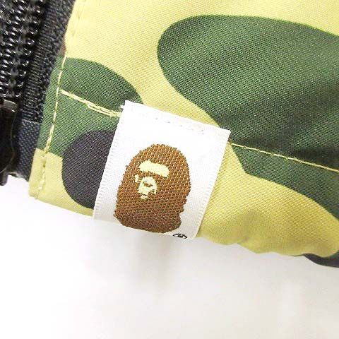 アベイシングエイプ フード付 ダウンジャケット黄カモ アベイシングエイプ A BATHING APE 美品 ダウンジャケット
