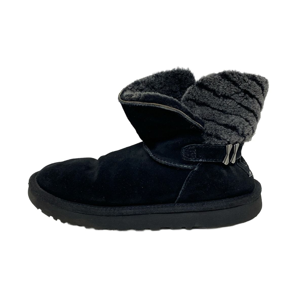 UGG アグ ショートブーツ 24 レディース - 黒 ムートン