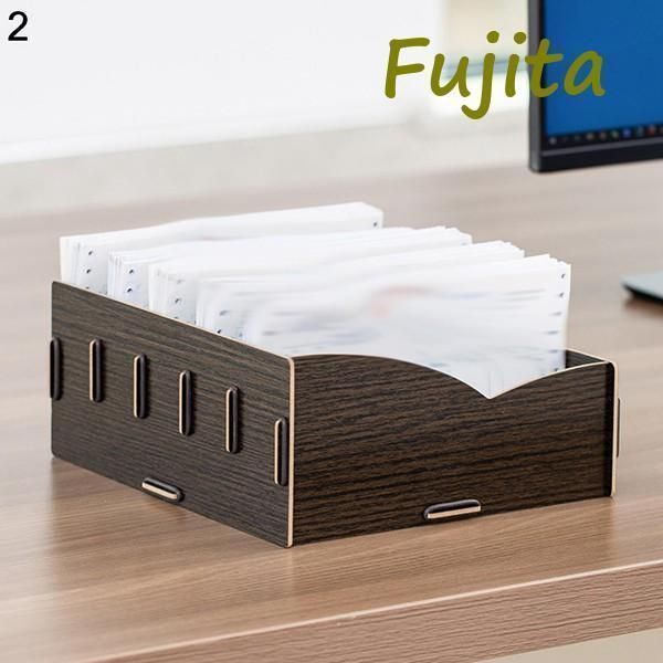 領収書入れケース 木製 卓上収納ラック コンパクトホルダー 5仕切り 省スペース カードケース 小物収納ボックス 組み立て式 MARWIL-DEMENAGEMENTS_CH