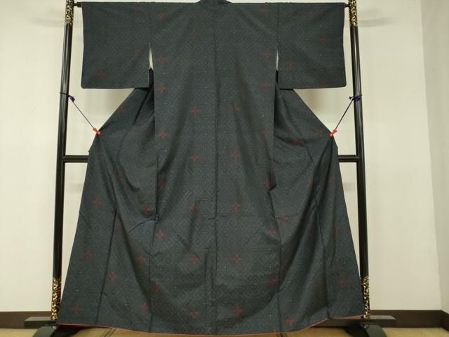 平和屋着物○本場大島紬 鳳凰花菱文 正絹 逸品 未使用 AAAW4049np