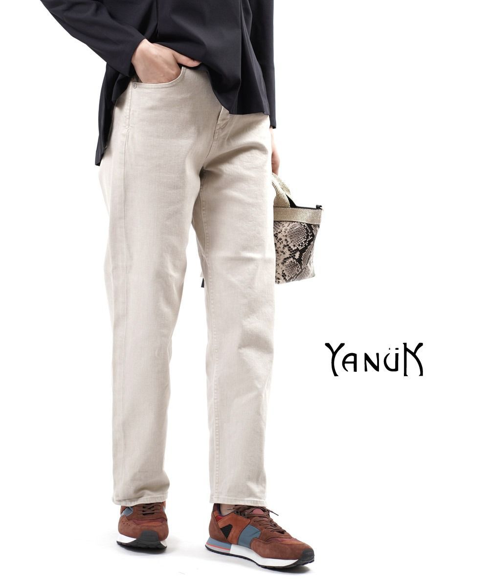 ヤヌーク YANUK コットン混 ハイウエスト ジーンズ デニムパンツ ワイドテーパードパンツ COLLEEN コリーン 57103225-0362002 レディース ◎