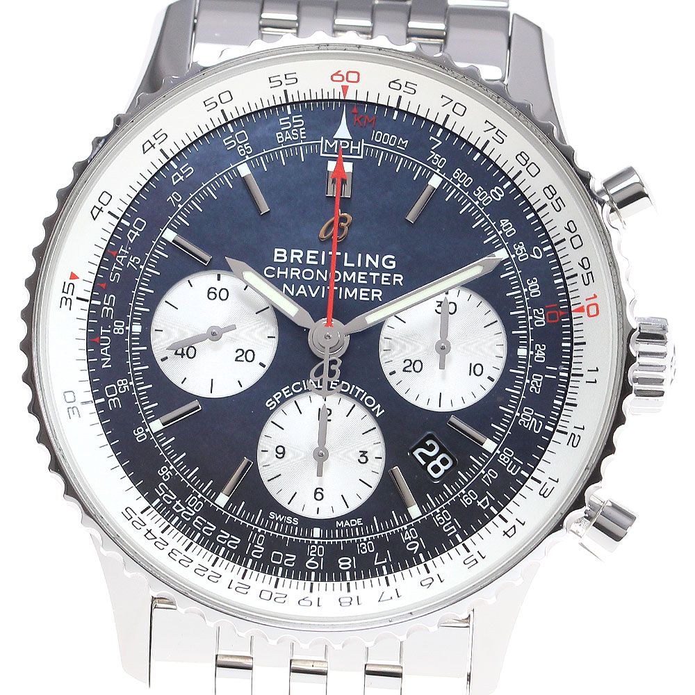 ブライトリング BREITLING AB0121 ナビタイマー 01  クロノグラフ 43 ジャパン エディション 自動巻き メンズ良品保証書付き_836980