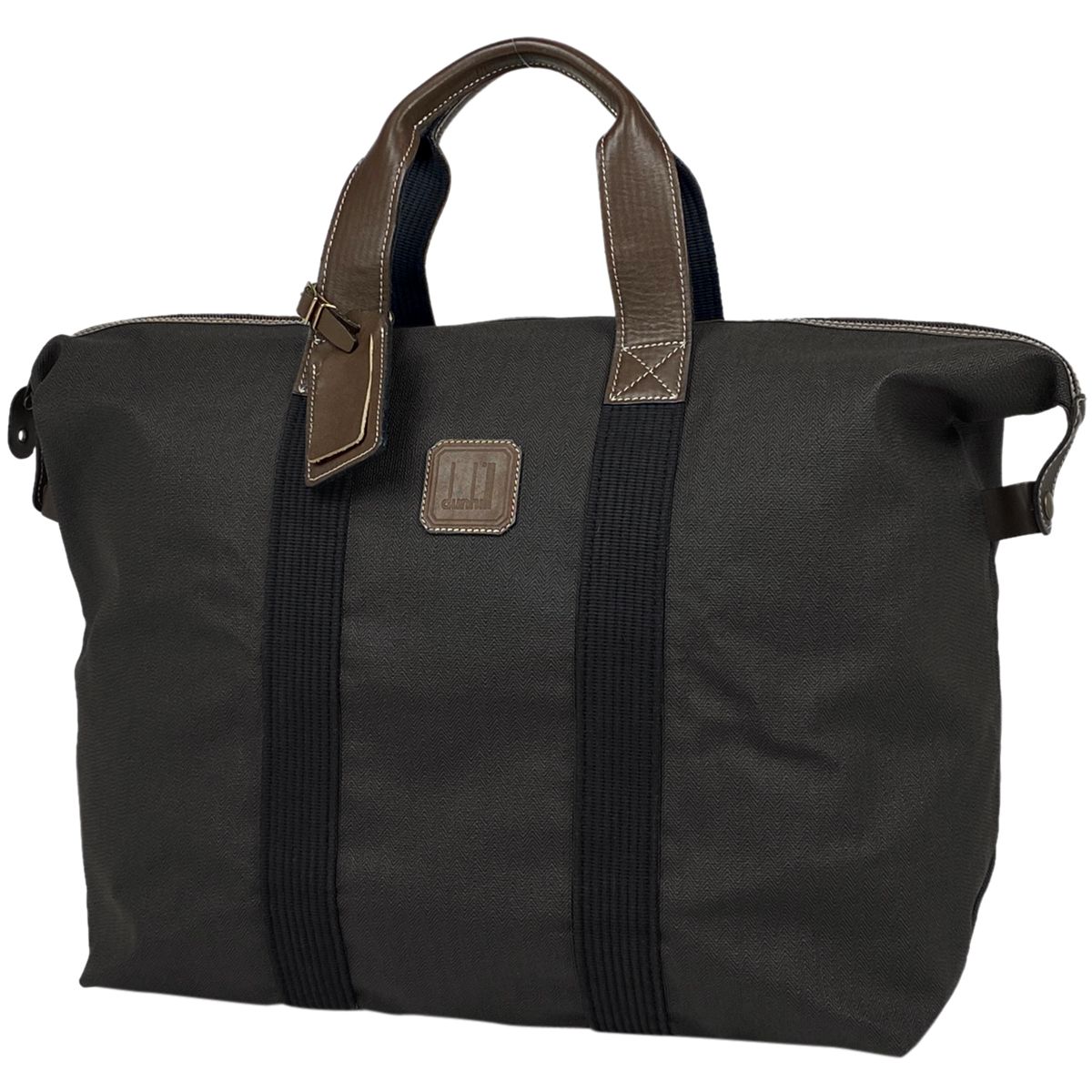ダンヒル Dunhill ロゴ ボストンバッグ 手提げ ハンドバッグ 旅行 ボストンバッグ コーティングキャンバス グレー ブラウン メンズ 中古 ダンヒル Dunhill ロゴ ボストンバッグ 手提げ ハンドバッグ 旅行