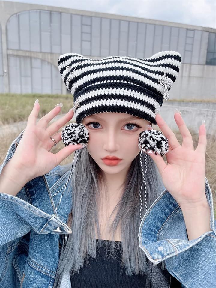 Bg3 Bg3 猫耳ニット帽 帽子 サブカル系 y2k 地雷系