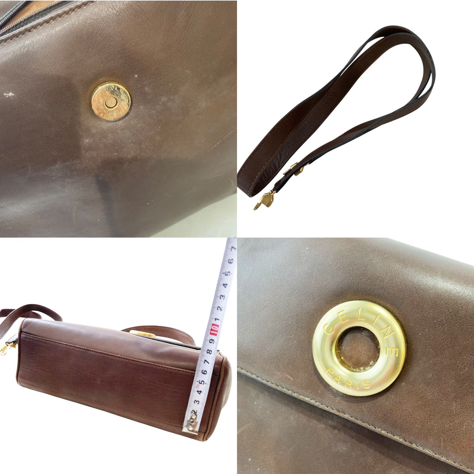 【美品】セリーヌ　ハンドバッグ　2way　サークル　クロコ　レザー　ブラウン 楽天市場】セリーヌ ピロー スモールバッグ 2WAY ハンド バッグ